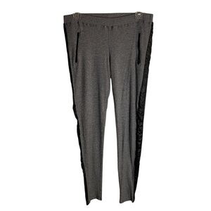 Nation LTD Stylish Black/Gray Women's Pants W/ Black Side Stripes Size Large